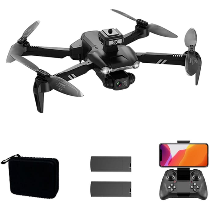 GPS Afstandsbediening Drone met Camera 8K Dubbele Camera 5GWIFI 360 graden Obstakel vermijden Headless-modus without GPS-2 battery zwart