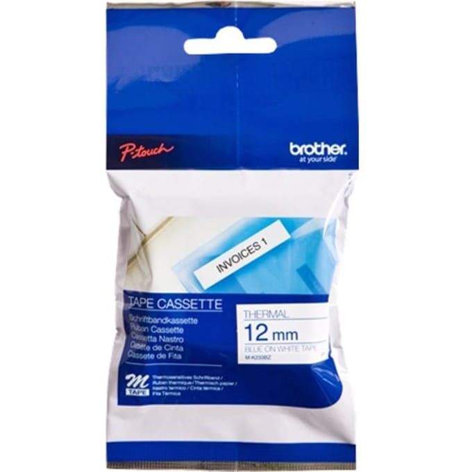 Brother M-K233 Tape Blauw op wit (12 mm)