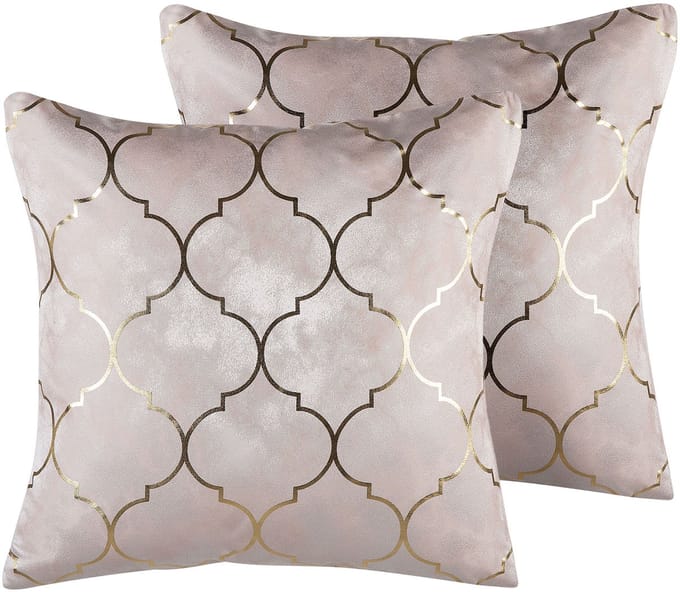ALYSSUM - Sierkussen set van 2 - Roze - 45 x 45 cm - Polyester