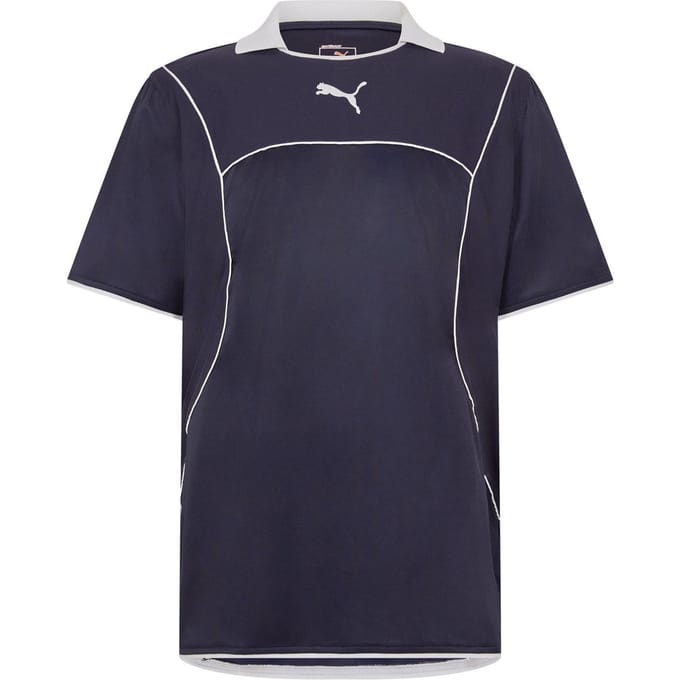 Puma Heren Effen Contrast Bies Atletisch Rugby Shirt (Marineblauw)