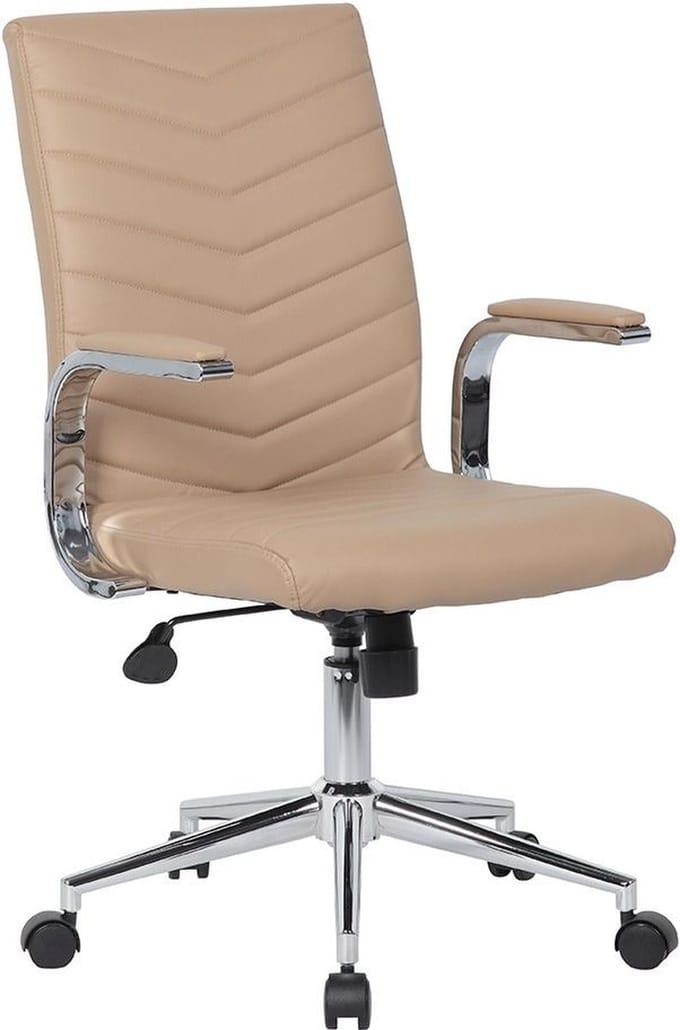 Design Bureaustoel Izola - Cognac- PU leder - 360° draaibaar - kantelbaar