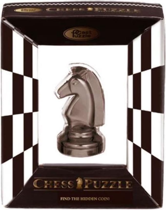 Cast Chess Puzzle - Knight - Black