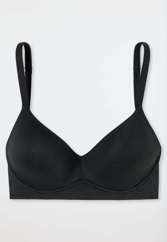 Schiesser Soft BH Unique Micro - beugelloosse BH met cups - Dames Beha zwart