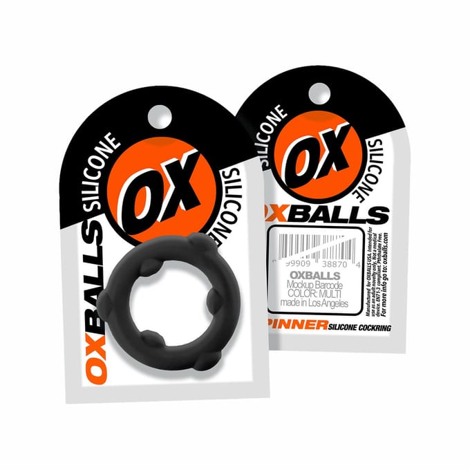 Oxballs - Spinner - Siliconen Cockring - Zwart