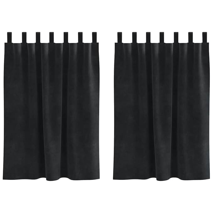 vidaXL - Gordijnen - 2 - st - Zwart - 140 - x - 140 - cm - fluweel