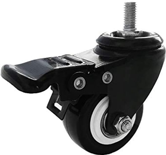 2 Inch M8 15mm Lockable Swivel Casters - Set of 4 Heavy Duty Polyurethane Wheels