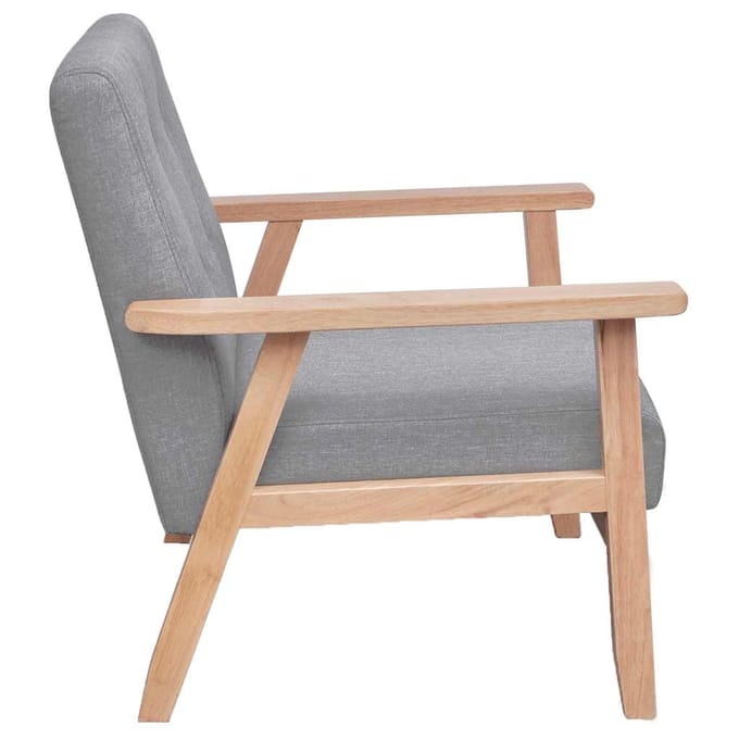 vidaXL - Fauteuil - stof - lichtgrijs