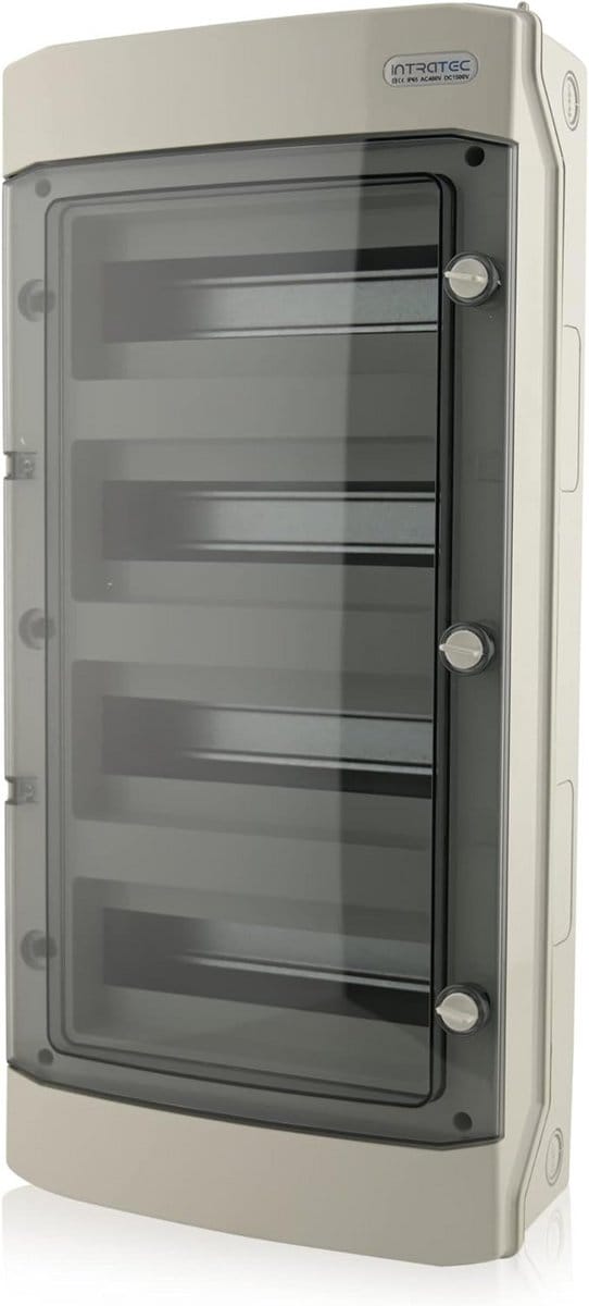 Waterdichte verdeelkast voor buiten - IP65, 4 Rijen, 48 Modules, Grijs
