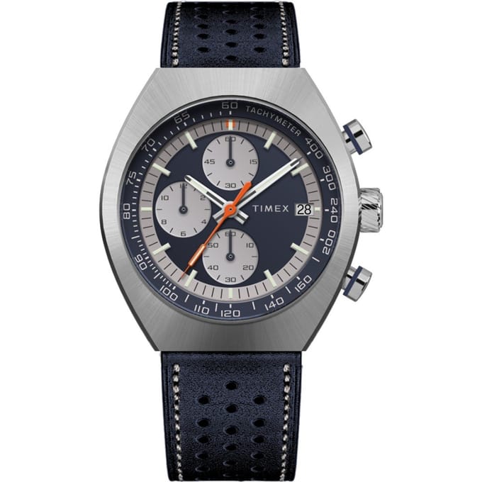 Timex Trend Legacy TW2W93500 Horloge - Leer - Blauw - Ø 42 mm