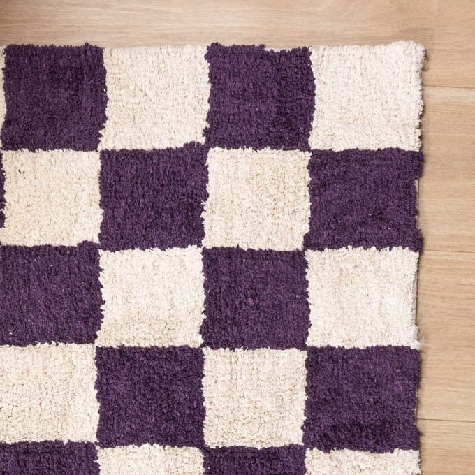 Fraai Retro vloerkleed - Gambit Paars/Wit - 200x290cm