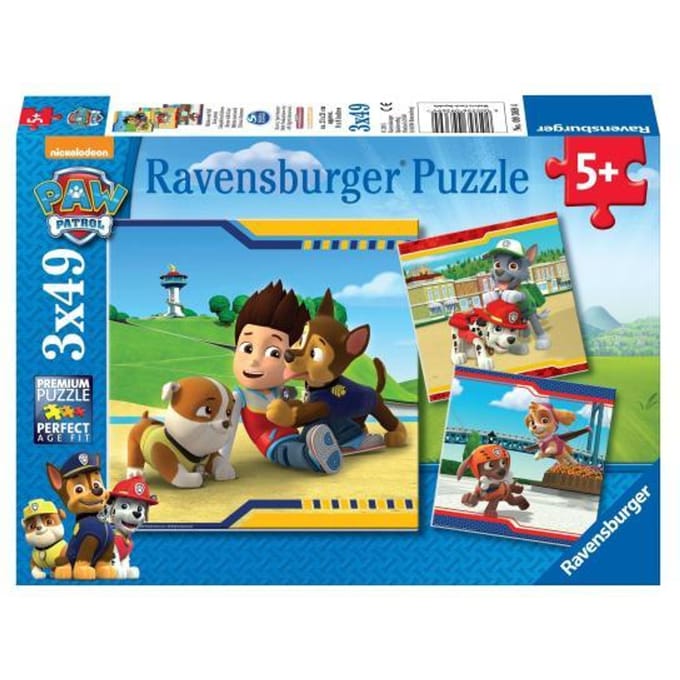 Ravensburger puzzel PAW Patrol: Helden met vacht - 3x49 stukjes - kinderpuzzel