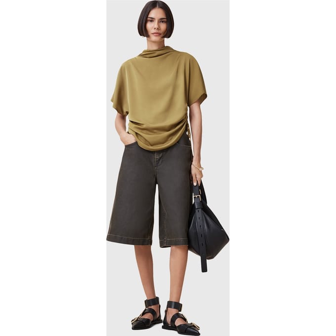 AllSaints Leslie Top Cumin Brown Größe: 2 | Blusen Outlet | Damen | Braun