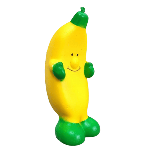 Squishy Smiling Banana Anti-Stress Squeeze Toy - 15 × 7 cm