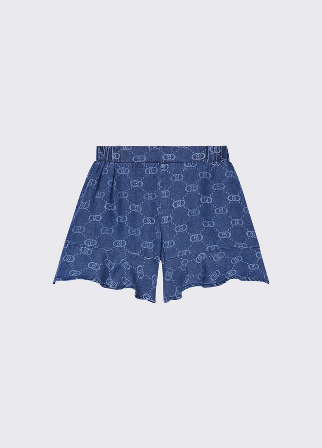 korte broek in denim blauw kind