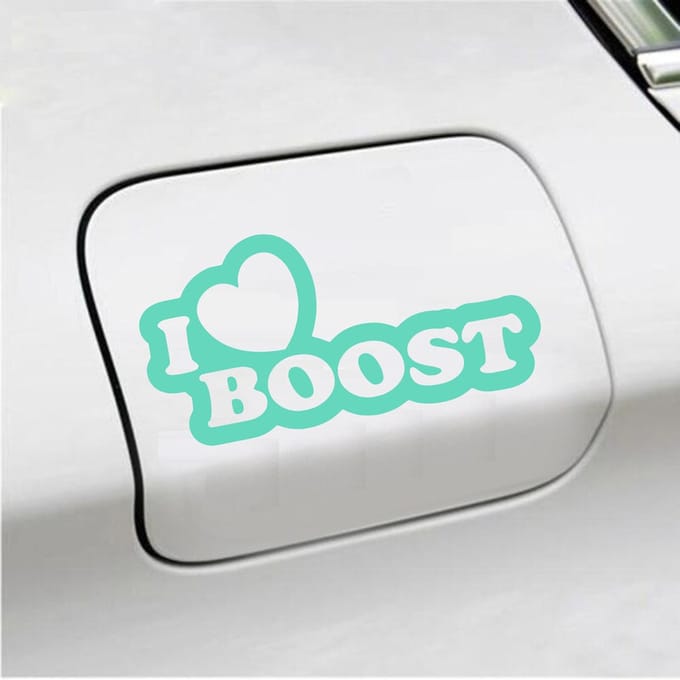 Bumpersticker - I Love Boost - 10 X 20 - Mint
