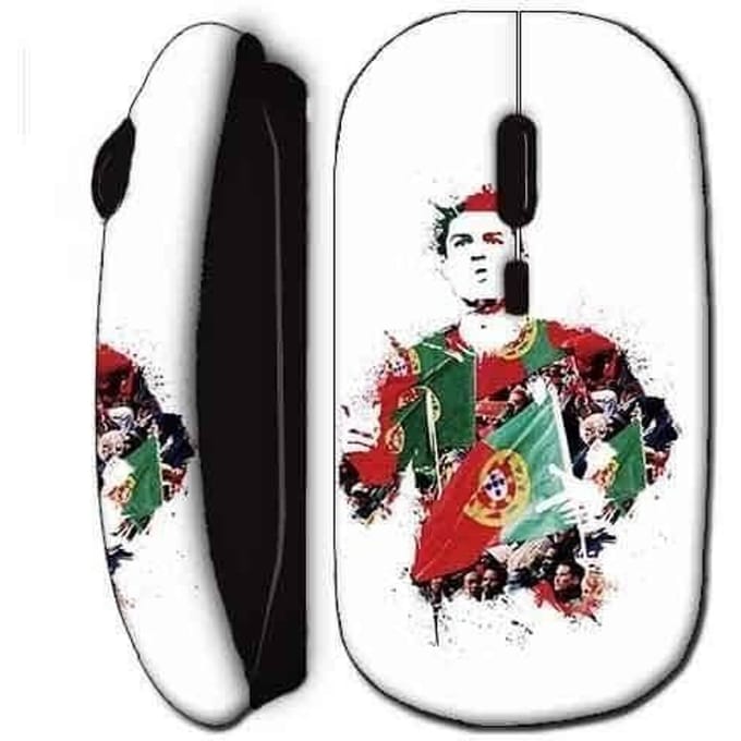Souris Sans Fil - Cristiano Ronaldo - Football Noir - USB Wifi - Compatible Mac et PC - Noir