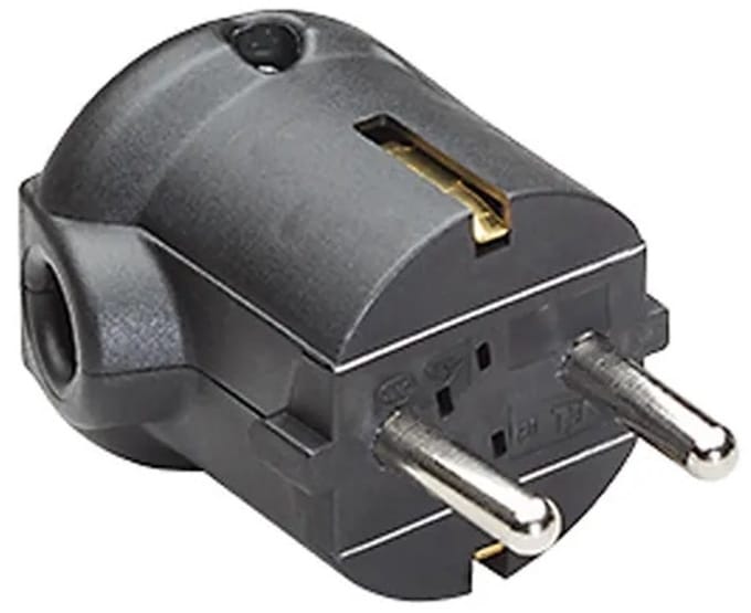 Bachmann CEE 7/4 geaarde platte haakse stroomstekker / zwart