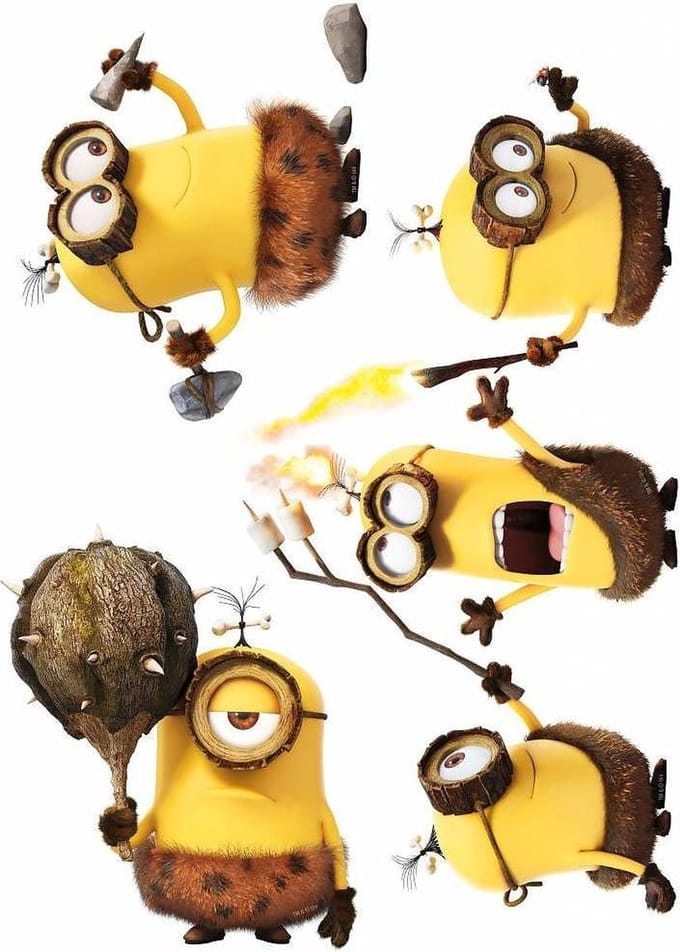 Minions Prehistorie - Muursticker - A4 set - Multi
