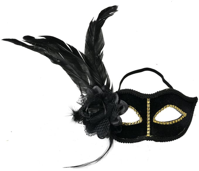Clayre & Eef Masker Venetiaans 22x9x21 cm Zwart Polyester