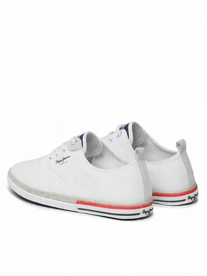 Pepe Jeans - Veterschoenen - Wit - Laag - Met Logo