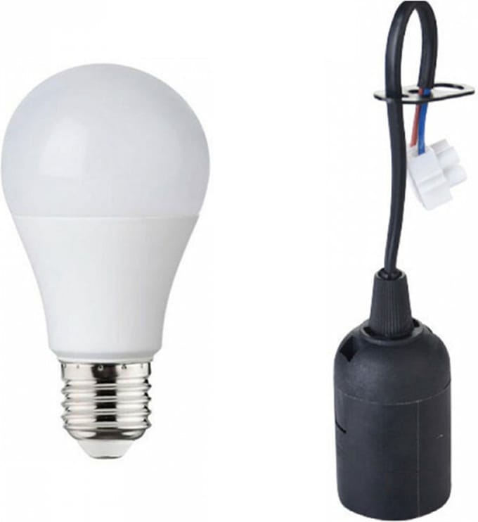 Verhuisfitting Set 10 Stuks - E27 Fitting - 10W - Natuurlijk Wit 4000K - Zwart