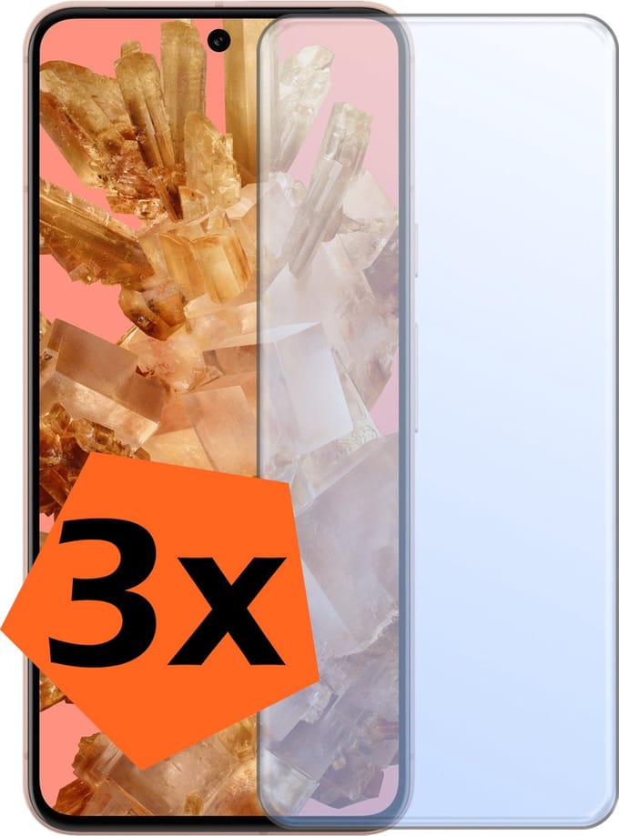 Screenprotector - 3 Stuks - Geschikt voor Google Pixel 8 - Extra Sterk - Gehard Glas - Beschermglas - Tempered Glass - Screen Protector