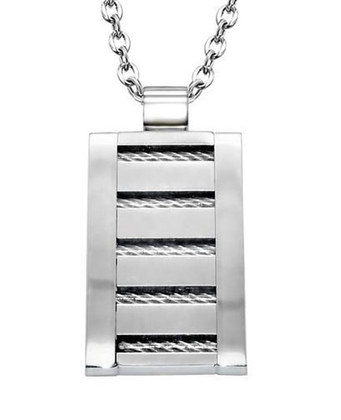 Montebello Ketting Catar - 316L Staal - Tag - 32x20mm - 60cm