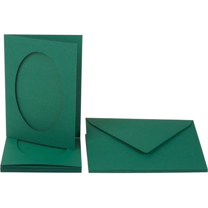 Passepartoutkaarten "Ovaal", 10 stuks. - Groen