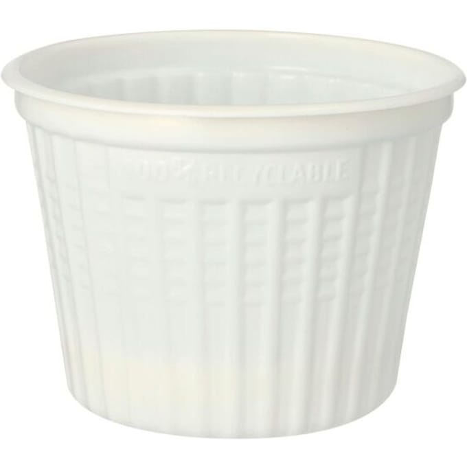 Snack- en soepbekers, PP 500 ml Ø 11,5 cm · 8,5 cm wit (25 stuks) zonder deksels. Herbruikbaar.