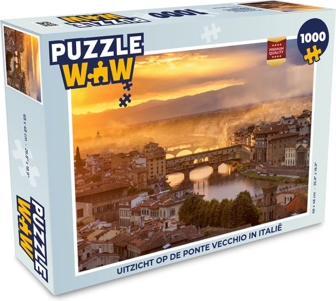 Puzzel Uitzicht op de Ponte Vecchio in Italië - Legpuzzel - Puzzel 1000 stukjes volwassenen
