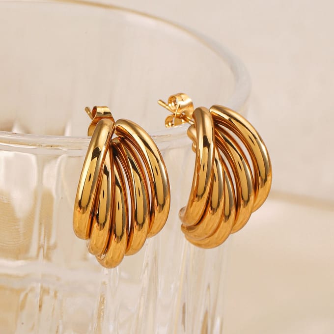 JewelGalerie- Oorbellen- Statement - Elegant - Goud