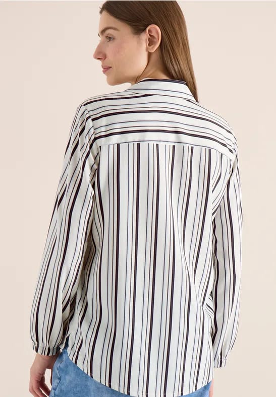 Blouse met lange mouwen en meerkleurige strepen