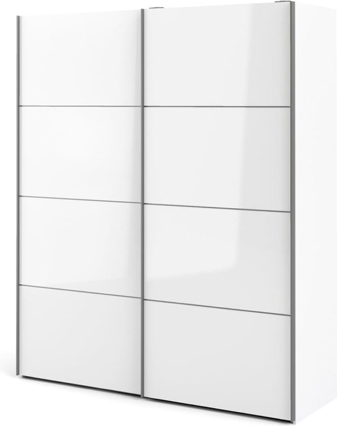 Veto kledingkast B 2 deurs H220 cm x B182 cm wit, wit hoogglans.