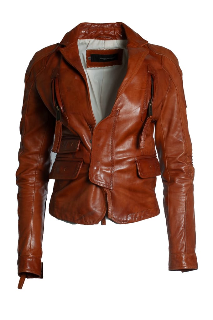 Dsquared2, leren jas in cognac