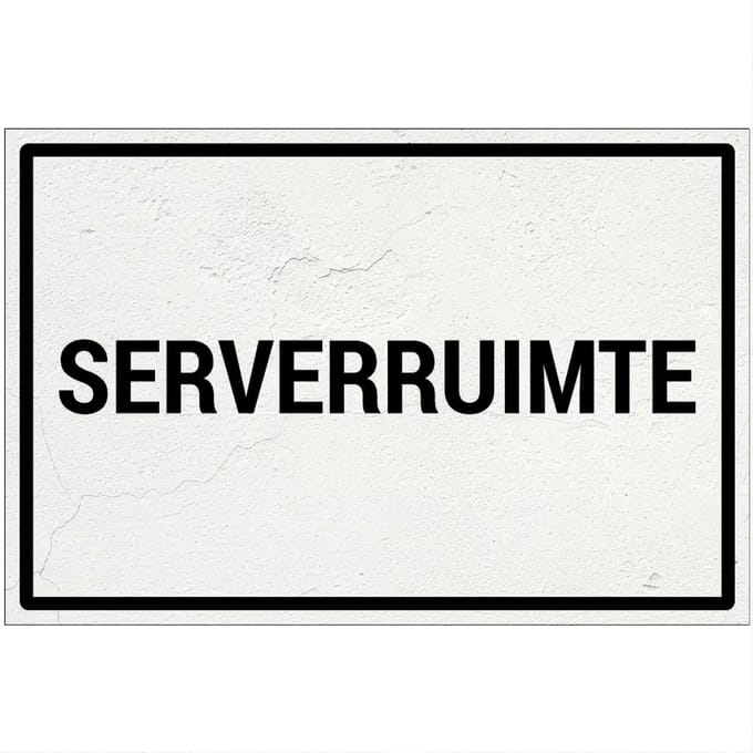 Serverruimte bord | Forex Re materiaal | 18 x 12 cm
