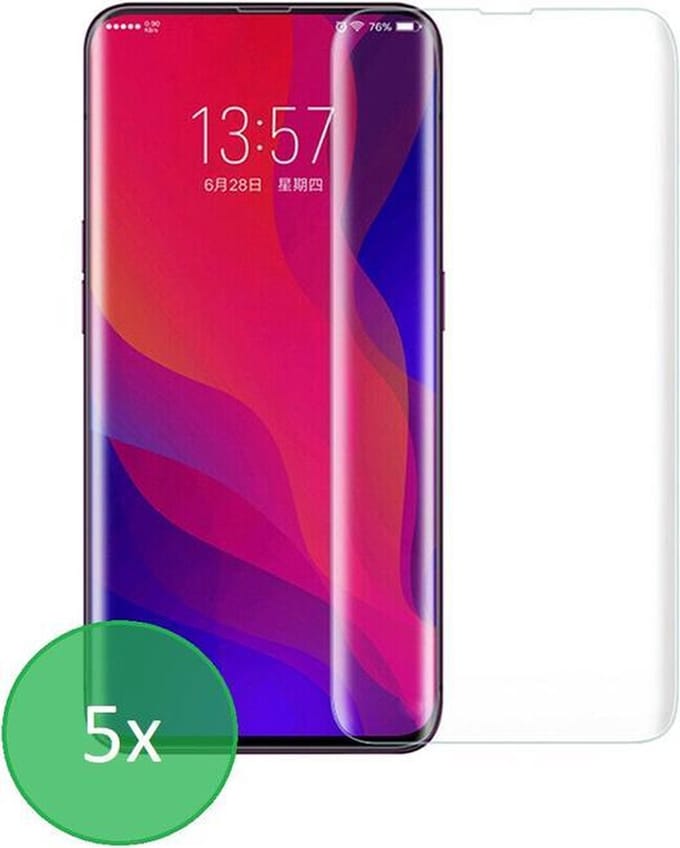 Geschikt Voor: OnePlus 7T Pro - 5x Screenprotector - screen protector - glas - bescherm - beschermglas
