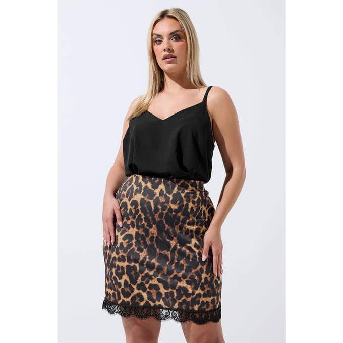 Limited Collection Zwarte Minirok Met Luipaardprint Size 44