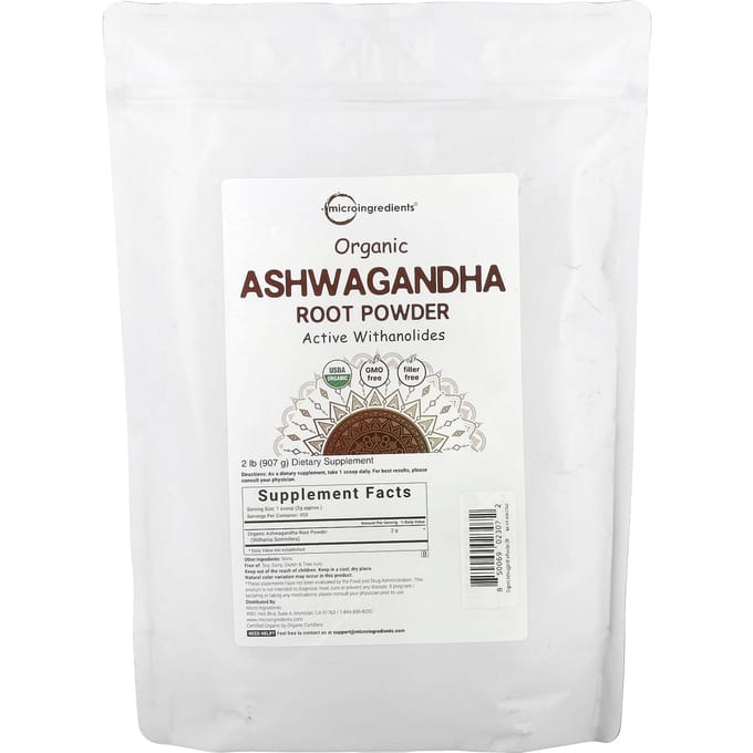 Micro Ingredients, Organic Ashwagandha Root Powder, 2 lb (907 g)