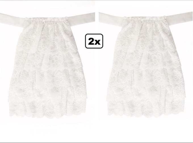 2x Luxe Jabot kant wit.