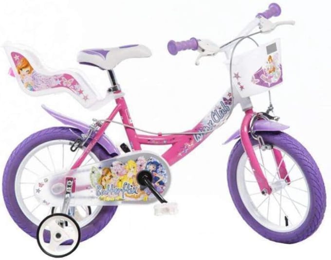 Kinderfiets - Loopfiets - Buiten spelen - Lichtgewicht frame - 14 inch - Paars Roze