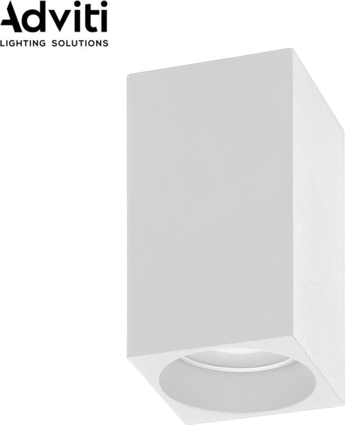 Adviti BARBRA Vierkante opbouwspot - Downlight - GU10 - Aluminium behuizing -Wit