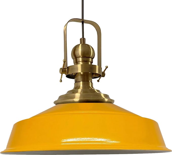 Bamyum Plafondlampen Metaal E27 Hanglamp Armatuur Lichtkap Industriële Retro Lampenkap - Geel
