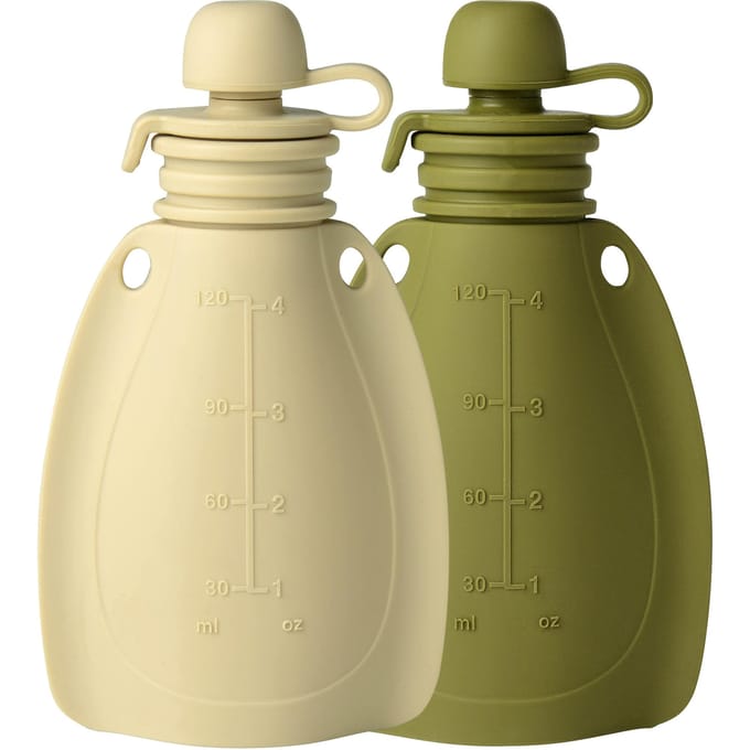 Mininor smoothie pouch - duo pack -Soft Rabbit & Moss Green - 2x 120ml