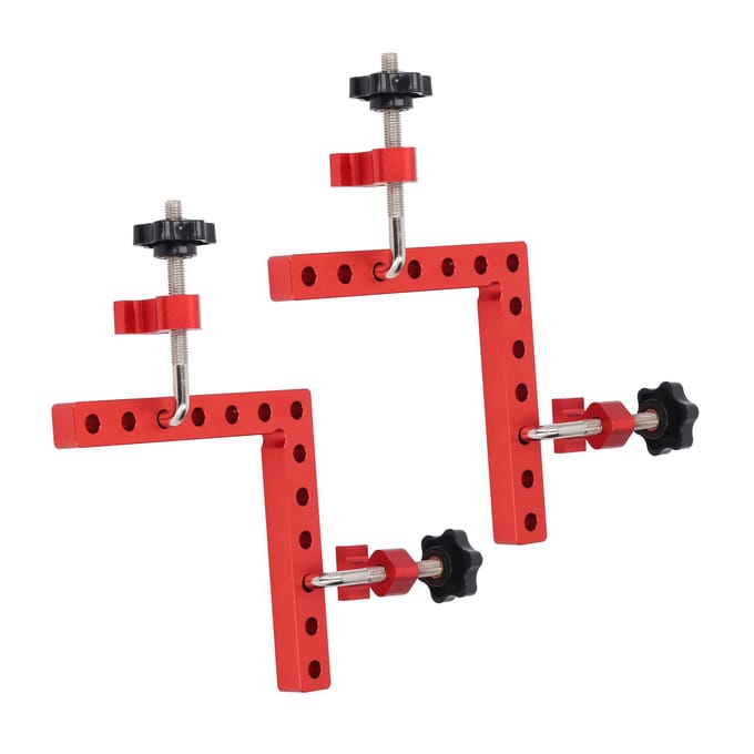 2 Sets 90 Graden Positioneringsvierkant Aluminiumlegering Metrisch Imperiaal Schaal Rechte Hoek Klem red