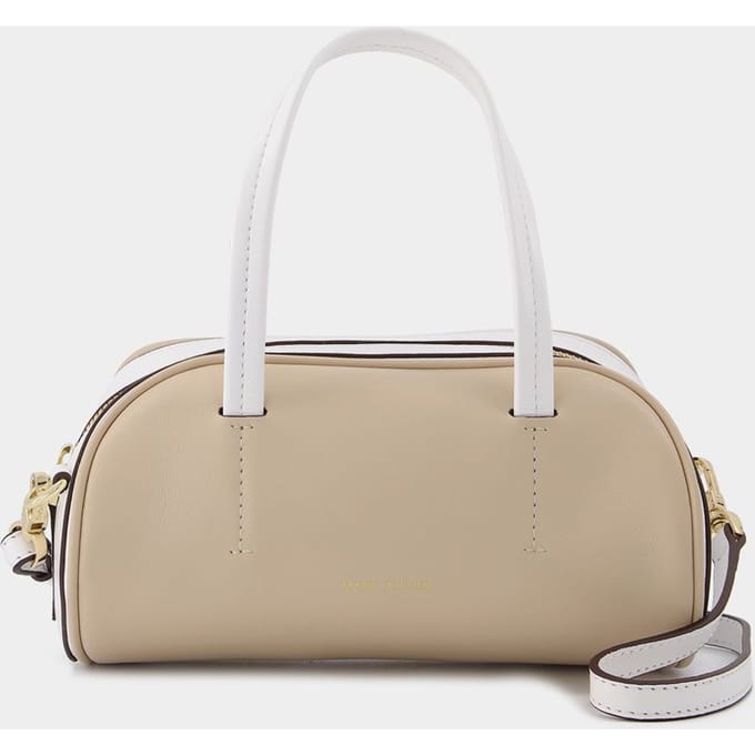 Hourglass tas in ivoor en wit leer