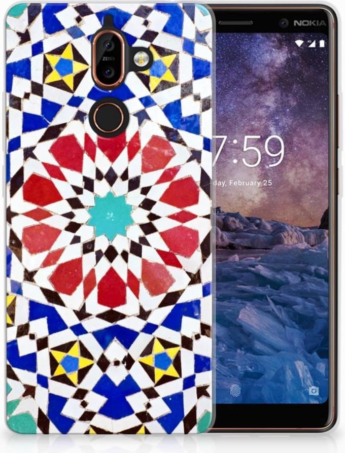 Nokia 7 Plus TPU Siliconen Hoesje Mozaïek