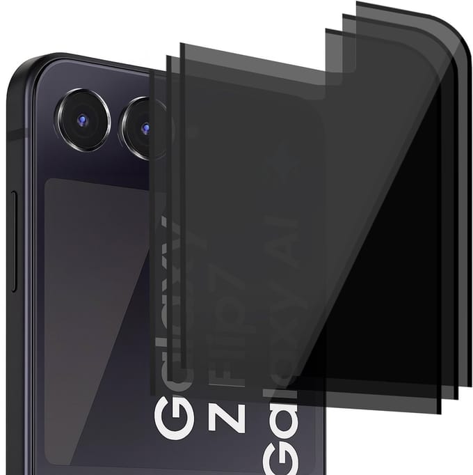 Privacy Screenprotector geschikt voor Samsung Galaxy Z Flip 7 - 3x Volledig Dekkend Glas Screen Protector