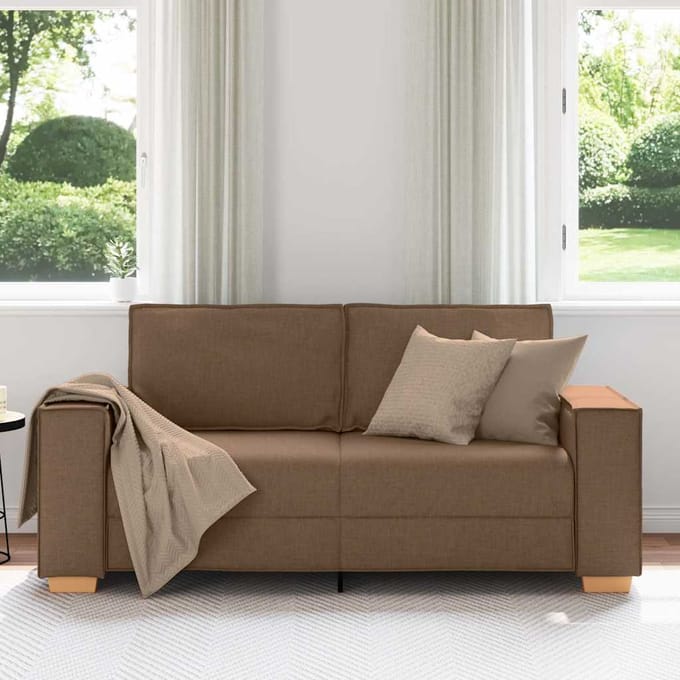 vidaXL - 2-zitsbank - Bruin - 180x78x84 - cm - Stof