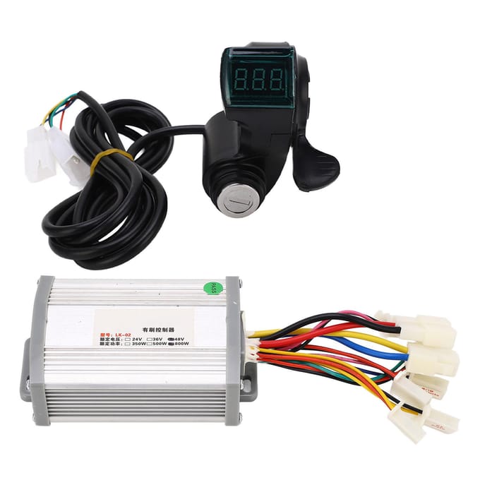 Ensemble contrôleur à balais pour vélo 48V 800W avec clés, accélérateur au pouce, kit de conversion pour vélo électrique pour black