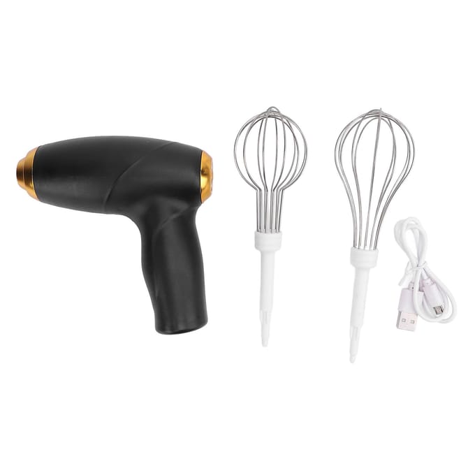 Draadloze Handmixer USB Oplaadbaar Draagbaar Handheld Elektrische Garde Eierklopper voor Mixen Bakken Black black